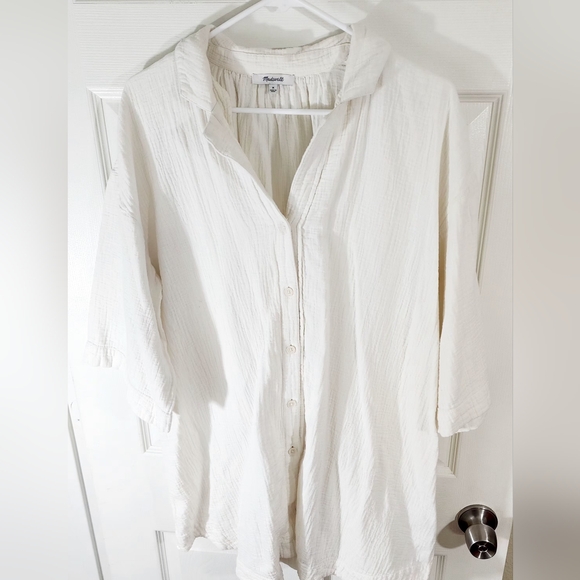 MADEWELL OVERSIZED SHIRT DRESS OFF-WHITE SIZE M - Picture 1 of 6